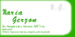 maria gerzon business card